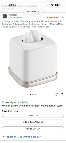 Do you have a nice tissue box cover?