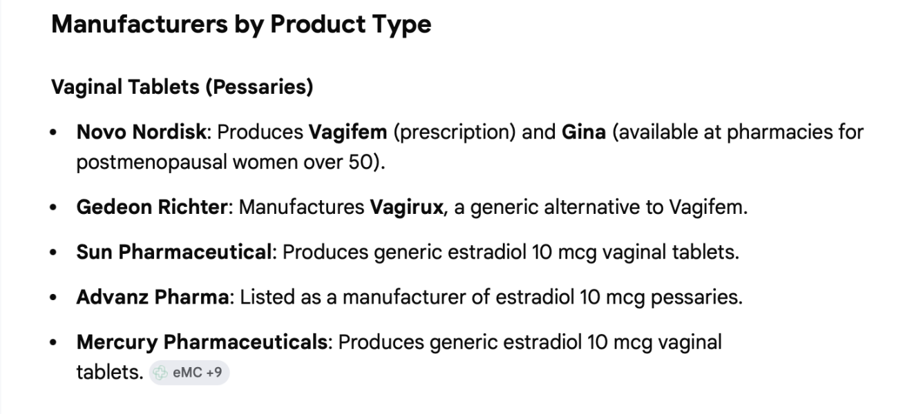 Vagirux vs Vagifem pessaries for Vaginal atrophy symptoms