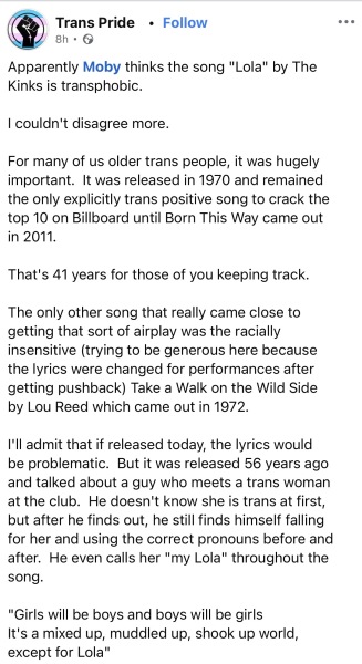 Moby: what a bellend