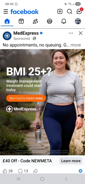 Med express now advertising to bmi 25 +