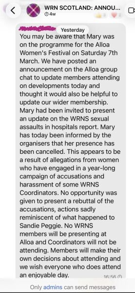 Women’s Rights Network imploding