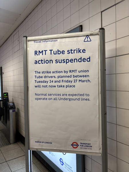 Tube strikes falling during GCSE / A level exams
