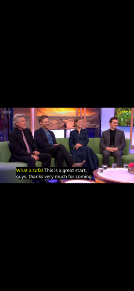 Rosamund pikes outfit on The One Show today (2/3/26)