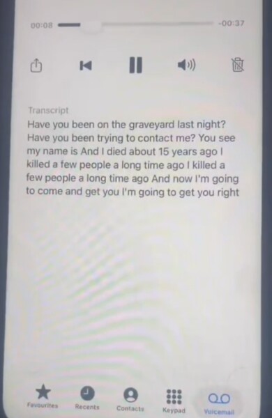 Creepy phone message