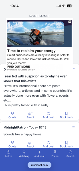Pop up ad covering thread