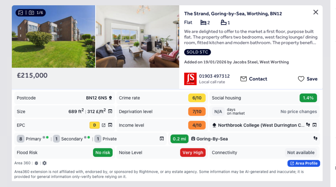 If anyone is looking for a 2 bed flat in Worthing...