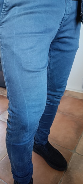 Jeans and trousers getting long white stripes after washing, what causes it?