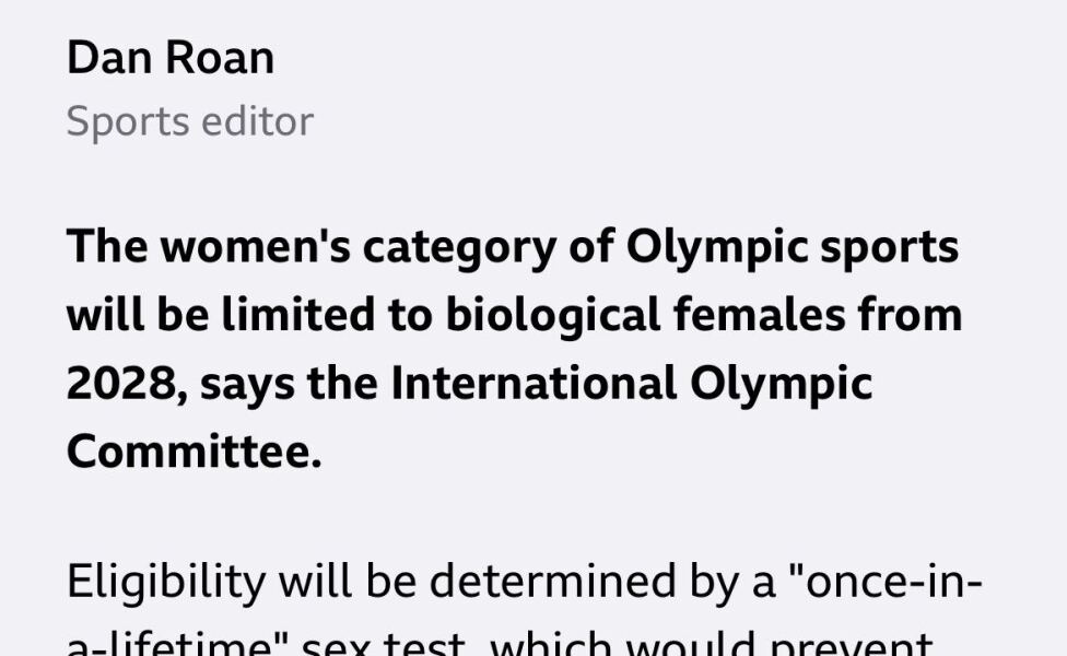 International Olympic Committee announcement today! Will it be regarding female sports?
