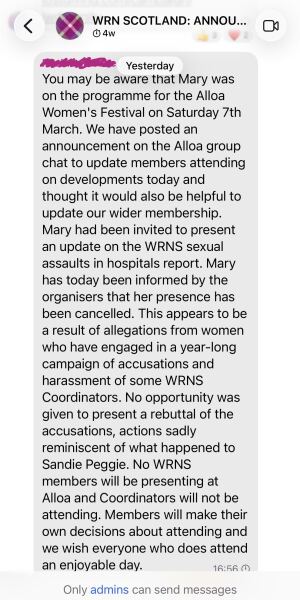 Women’s Rights Network imploding