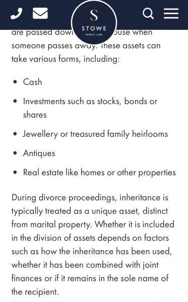 Is an inheritance from my mother a marital asset?