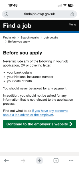 Civil Service job application asks for NI number, is it safe to provide?