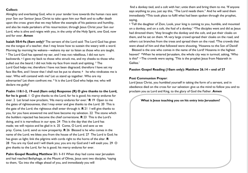 Sharing Sunday services