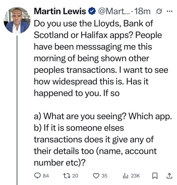 Seeing other people’s transactions when viewing my current account online