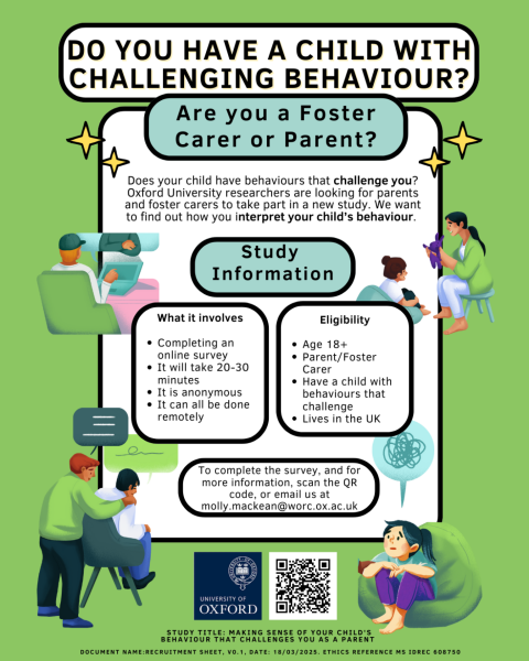 Parents & Foster Carers Needed – 5–10 Minute Anonymous Oxford Survey