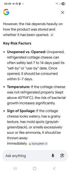 To eat 2 week out of date cottage cheese