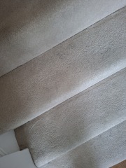 Light beige stair carpet looks worse after Vax, how to clean it?
