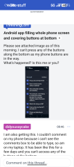 Android app filling whole phone screen and covering buttons at bottom