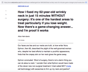 Anyone know what the woman on today's Daily Mail said she did to get rid of her turkey neck in 15 mins?