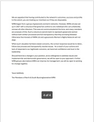 Women’s Rights Network imploding