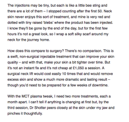 Anyone know what the woman on today's Daily Mail said she did to get rid of her turkey neck in 15 mins?