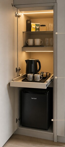 AIBU to want a kettle and mini fridge in our bedroom?
