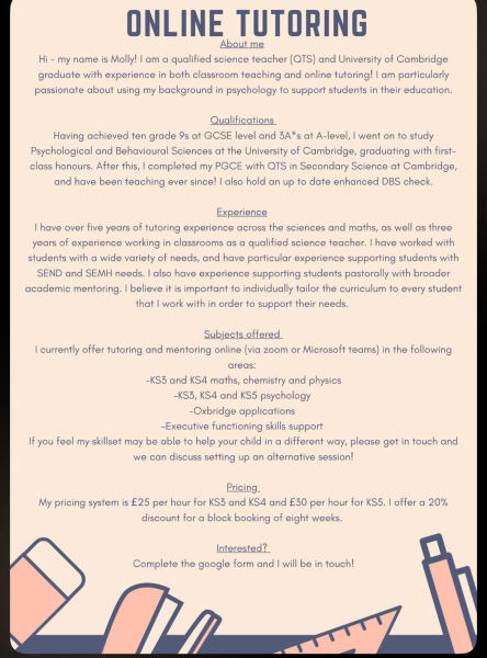 Offering online SEND & EBSA  tutoring