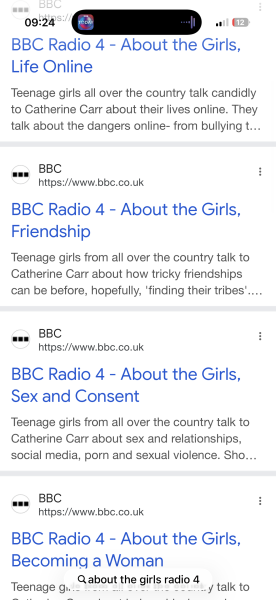 Radio 4 “about the girls “