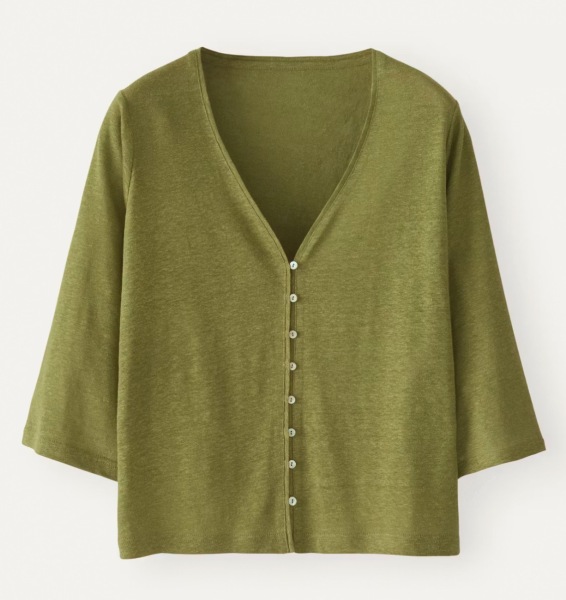 What jacket or cardigan would work with this denim dress?