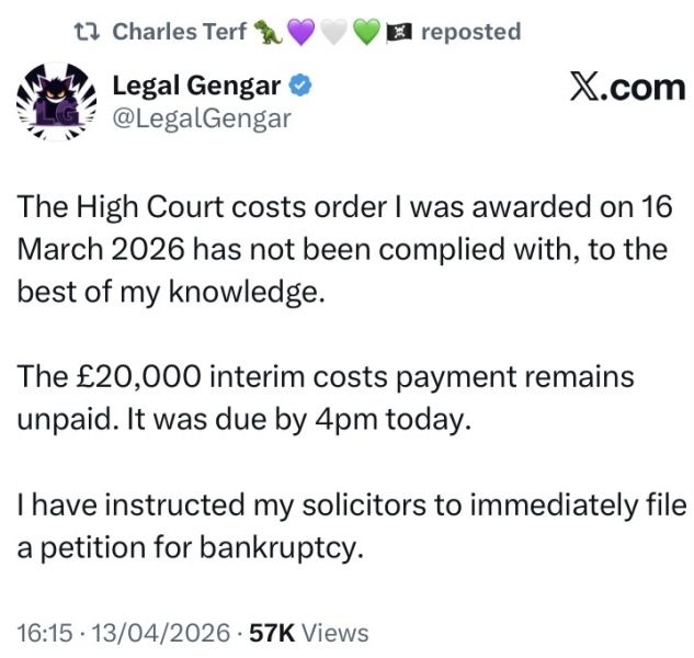 Hayden v Heath (LegalGengar) 21st November