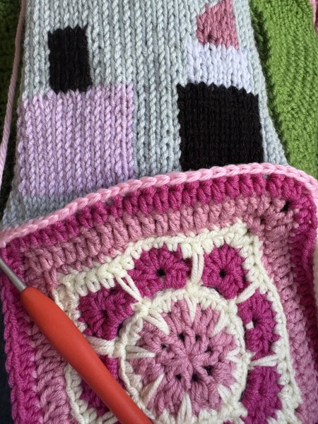 Part 2. Our blanket making for lovely waffle heads into its final stages.