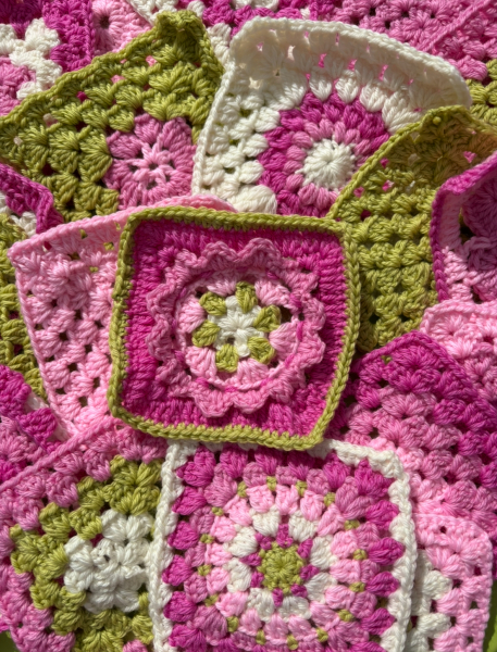 Part 2. Our blanket making for lovely waffle heads into its final stages.