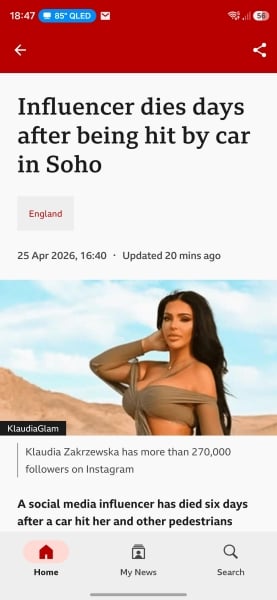 Gabrielle Carrington runs over rival social media star