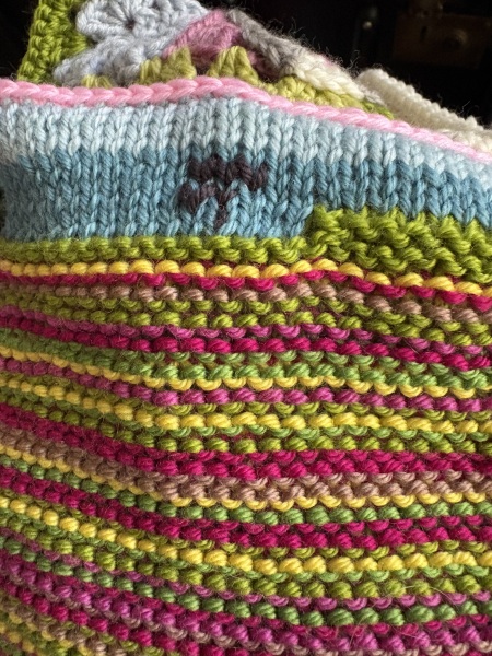 Part 2. Our blanket making for lovely waffle heads into its final stages.