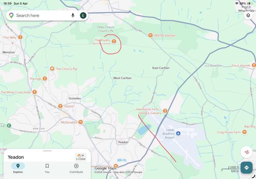 Storm Dave - Flightradar - especially Leeds Bradford.