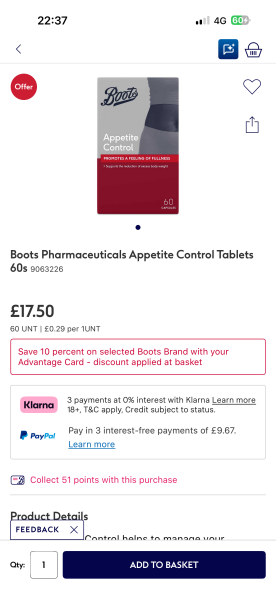 Appetite control tablets with esophagitis