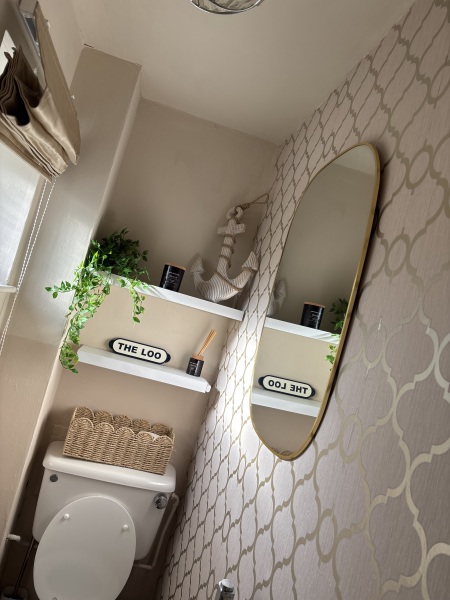 To ask to see your downstairs toilet wallpaper?