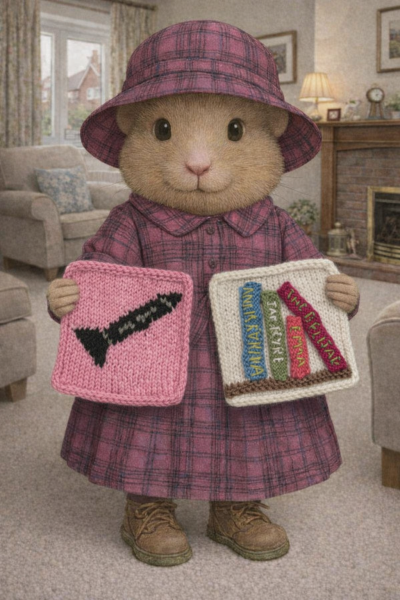 Part 2. Our blanket making for lovely waffle heads into its final stages.