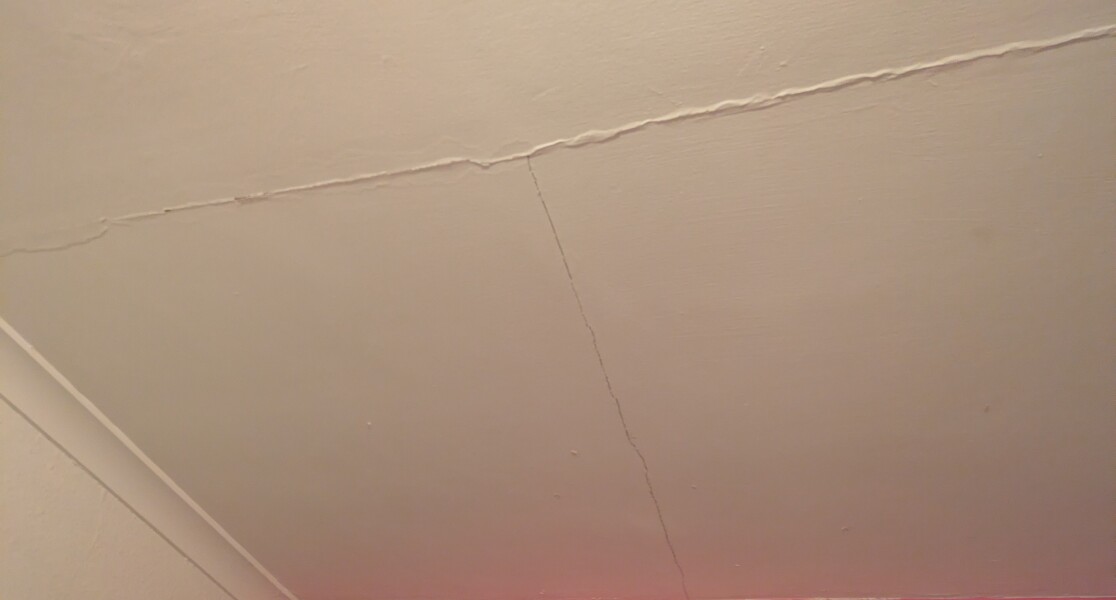 Worried ceiling plasterboard cracks mean the house is becoming unsafe