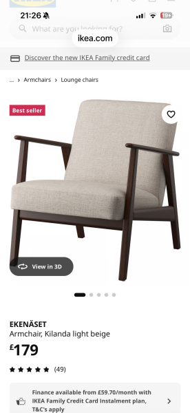 Occasional chair fatigue.  One with a wooden frame.