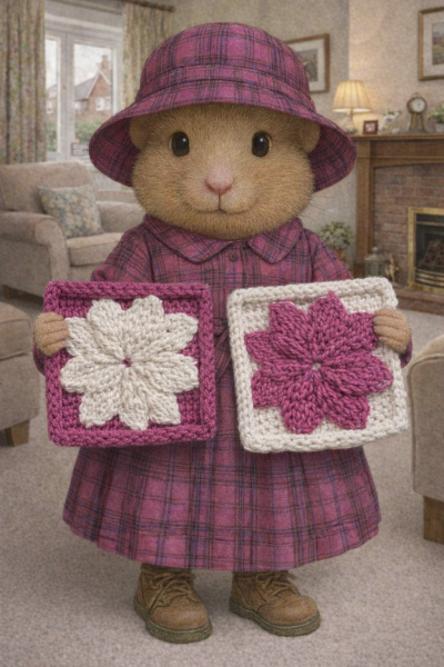 Part 2. Our blanket making for lovely waffle heads into its final stages.