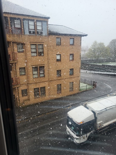 Snowing in Glasgow!