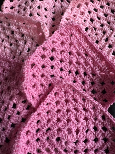 Part 2. Our blanket making for lovely waffle heads into its final stages.