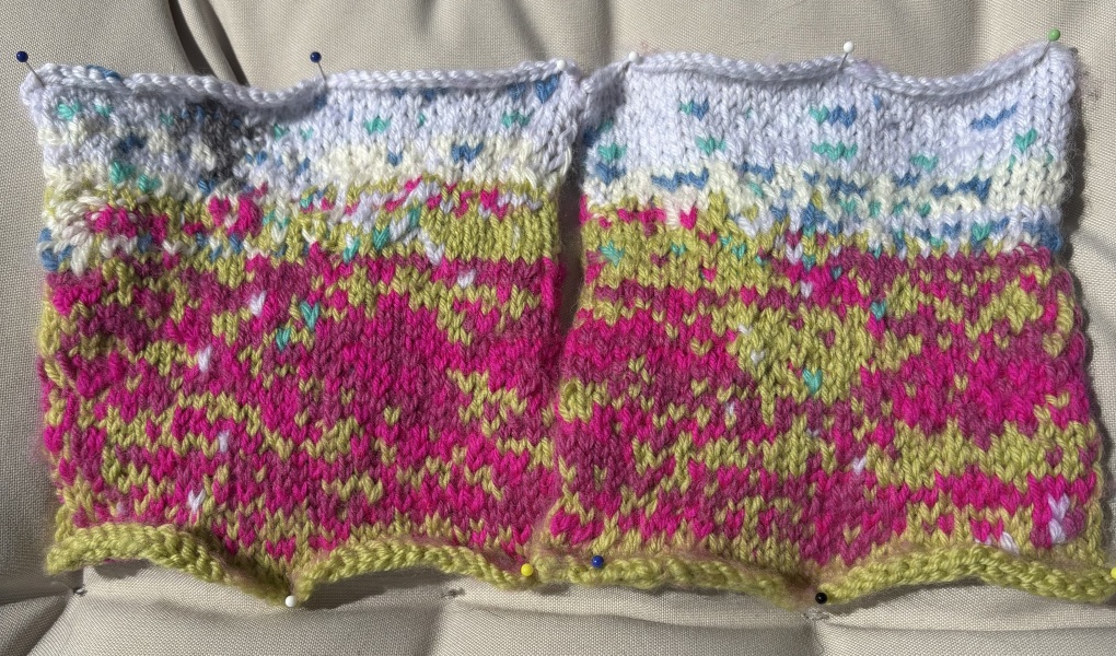 Part 2. Our blanket making for lovely waffle heads into its final stages.