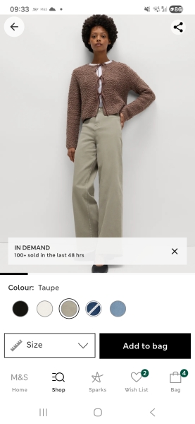 M&S tie front cardigan