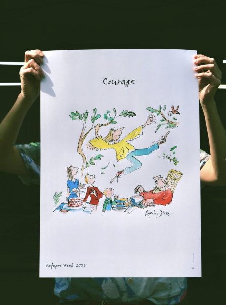 Limited edition Quentin Blake poster supporting Counterpoints Arts and Refugee Week