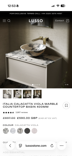 Bathroom refurb Lusso Stone