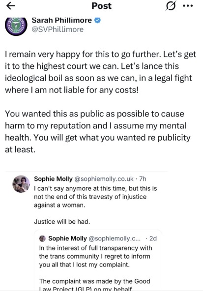 GLP are going after Sarah Phillimore and are going to lose - Part Two