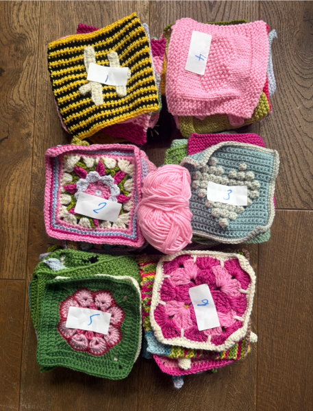 Part 2. Our blanket making for lovely waffle heads into its final stages.