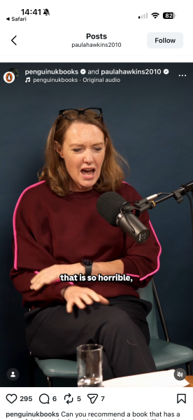Help me identify Paula Hawkins’ jumper?