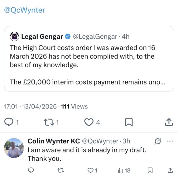 Hayden v Heath (LegalGengar) 21st November